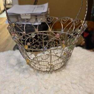 Charming Wire Basket with Pastel Accents